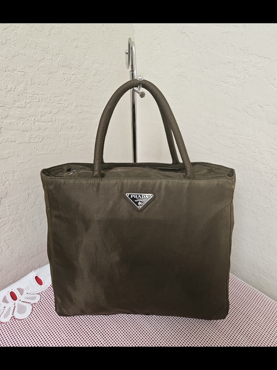 Prada Handbags - Prada Nylon Green Handbag Vintage Satchel Authentic